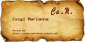 Csigi Marianna névjegykártya
